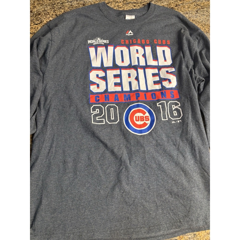 Chicago Cubs 2016 World Series Champions T-Shirt Long Sleeve Size XL‎